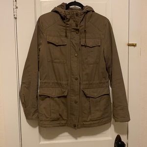 Lucky brand cargo utility jacket with hood